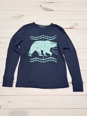 Arizona Jean Company Navy Long Sleeve Tee with Mint Bear Graphic